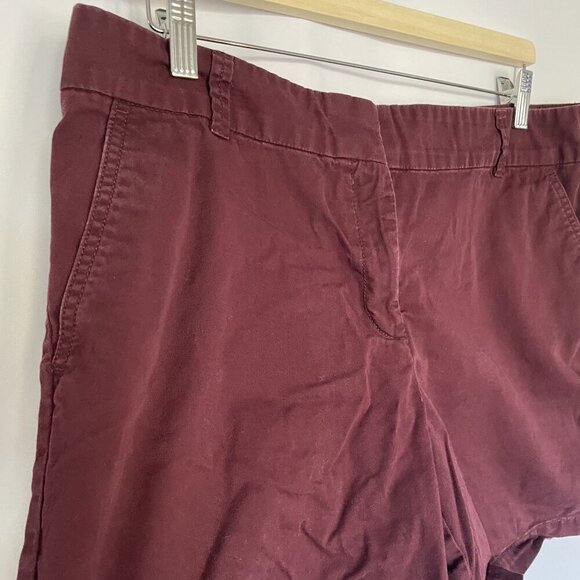 LOFT 6" short women's size 12 cotton burgundy purple shorts chino style summer - Picture 2 of 6